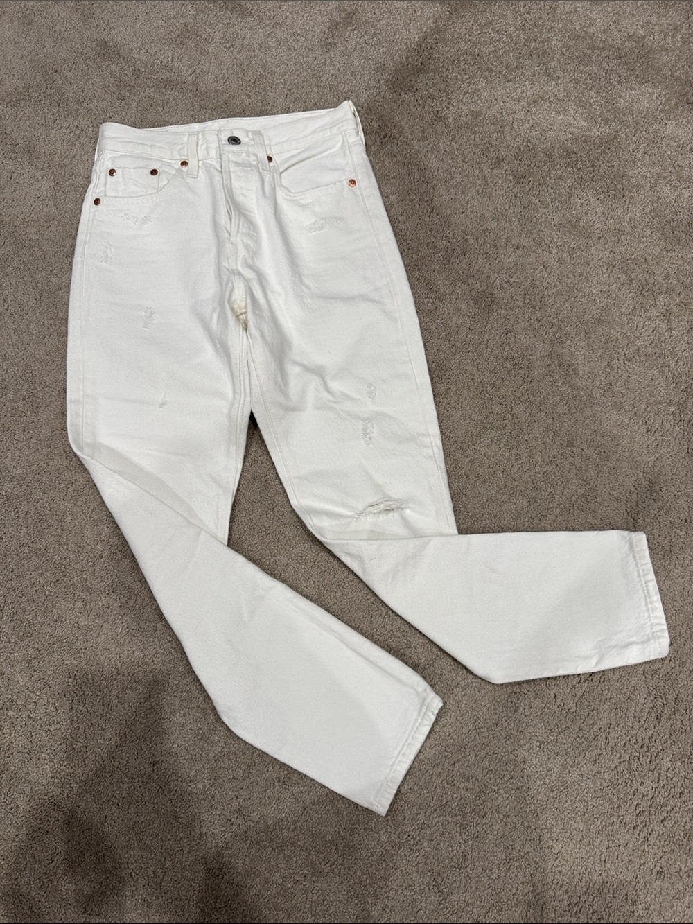 White Slim Straight Jeans